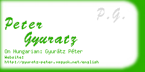 peter gyuratz business card